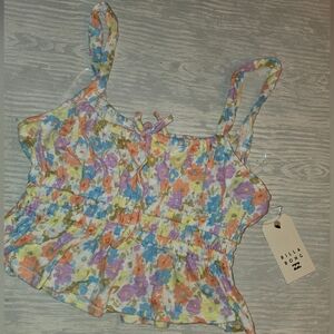 Billabong Colorful Floral Camisole Top Juniors L NEW